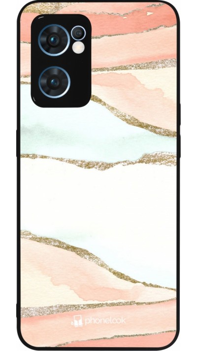 OPPO Reno7 5G Case Hülle - Silikon schwarz Shimmering Orange