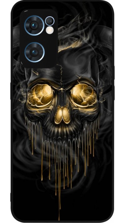 OPPO Reno7 5G Case Hülle - Silikon schwarz Skull 02