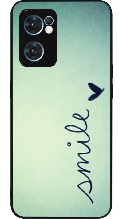 OPPO Reno7 5G Case Hülle - Silikon schwarz Smile