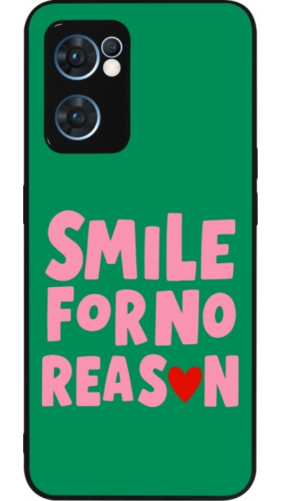 OPPO Reno7 5G Case Hülle - Silikon schwarz Smile for no reason 2026