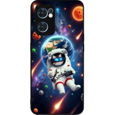 OPPO Reno7 5G Case Hülle - Silikon schwarz VR SpaceCat Odyssee