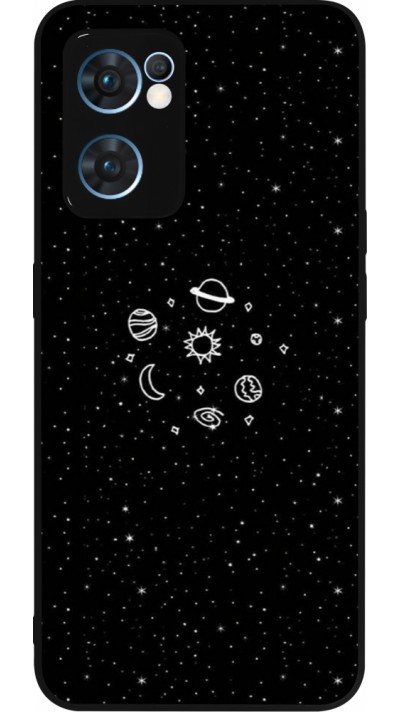 OPPO Reno7 5G Case Hülle - Silikon schwarz Space Doodle