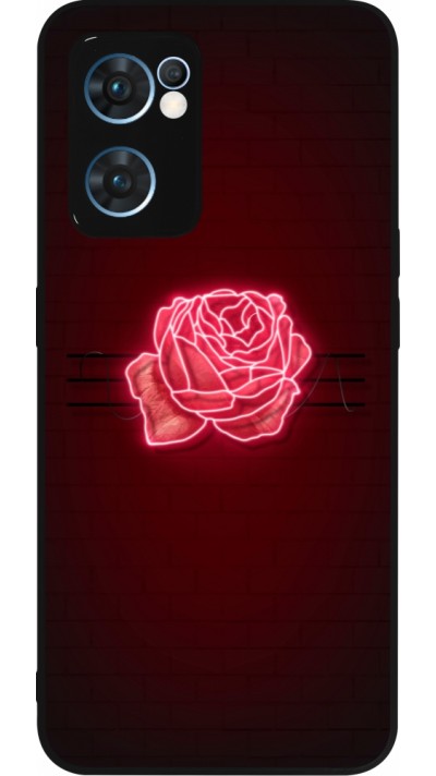 OPPO Reno7 5G Case Hülle - Silikon schwarz Spring 23 neon rose