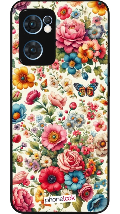 OPPO Reno7 5G Case Hülle - Silikon schwarz Spring 25 fruehling bluetend