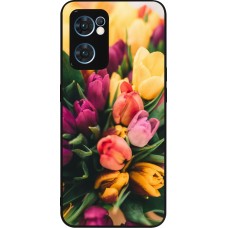 OPPO Reno7 5G Case Hülle - Silikon schwarz Bouquet of tulips 2026