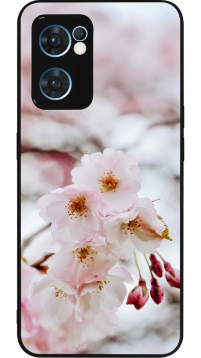 OPPO Reno7 5G Case Hülle - Silikon schwarz Cherry tree 2026