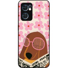 OPPO Reno7 5G Case Hülle - Silikon schwarz Dog with newspaper 2026