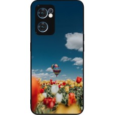 OPPO Reno7 5G Case Hülle - Silikon schwarz Hot air balloon 2026