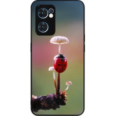 OPPO Reno7 5G Case Hülle - Silikon schwarz Ladybird on a mushroom 2026