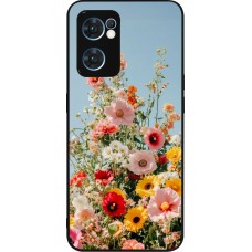 OPPO Reno7 5G Case Hülle - Silikon schwarz Spring flowers 2026