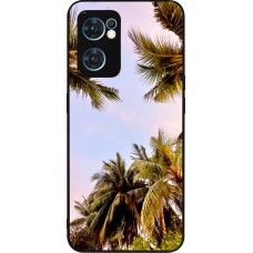 OPPO Reno7 5G Case Hülle - Silikon schwarz Summer 2023 palm tree vibe