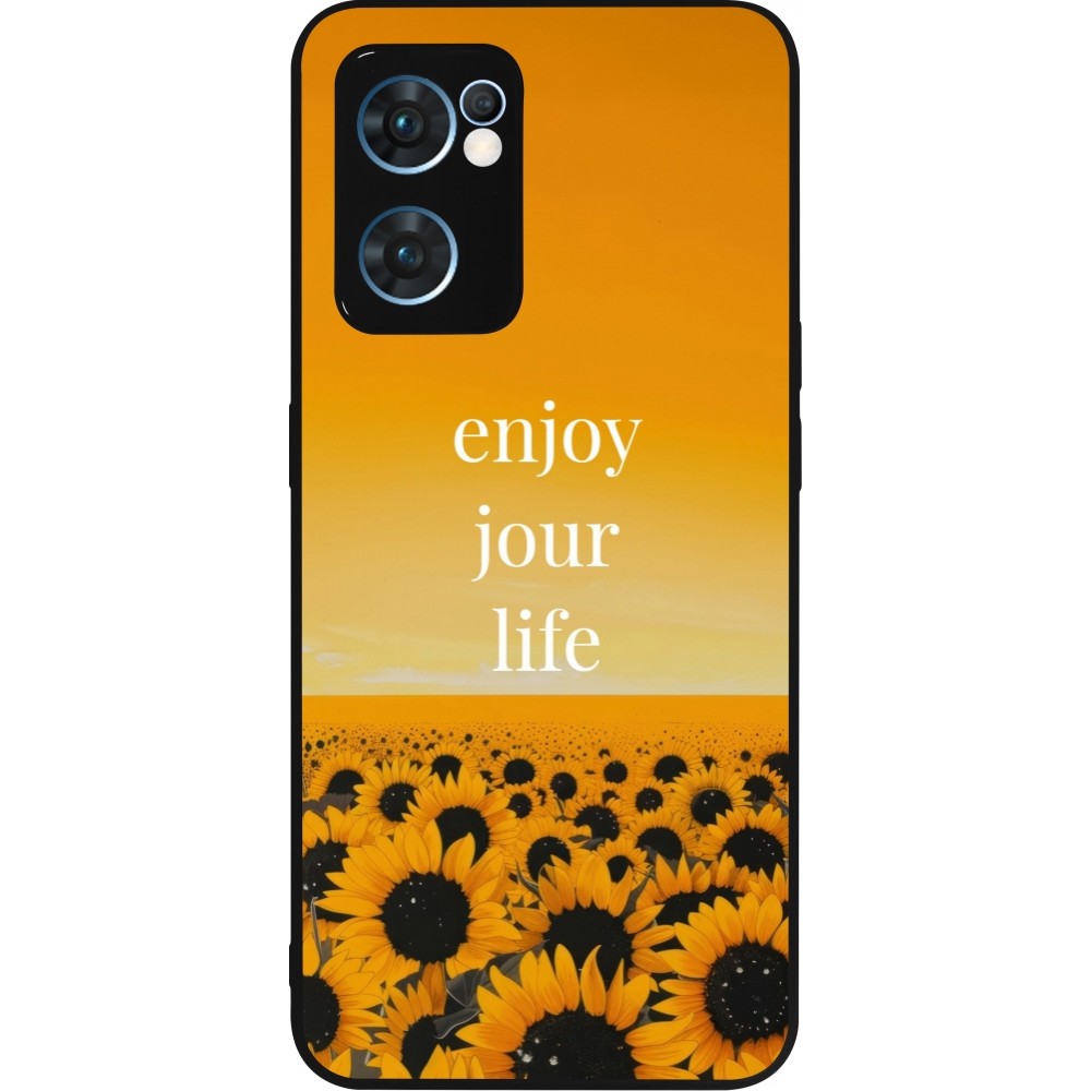OPPO Reno7 5G Case Hülle - Silikon schwarz Summer 2025 Enjoy your life