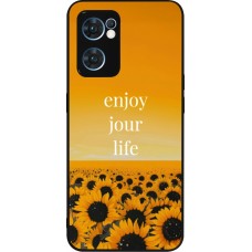 OPPO Reno7 5G Case Hülle - Silikon schwarz Summer 2025 Enjoy your life