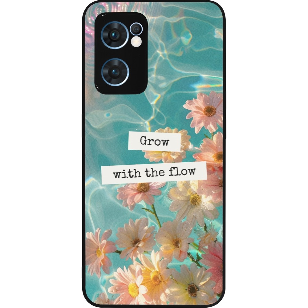 OPPO Reno7 5G Case Hülle - Silikon schwarz Summer 2025 Grow with the flow