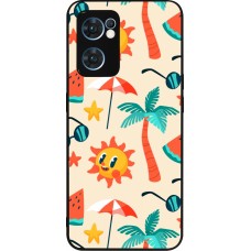 OPPO Reno7 5G Case Hülle - Silikon schwarz Summer 2025 Pattern soleil