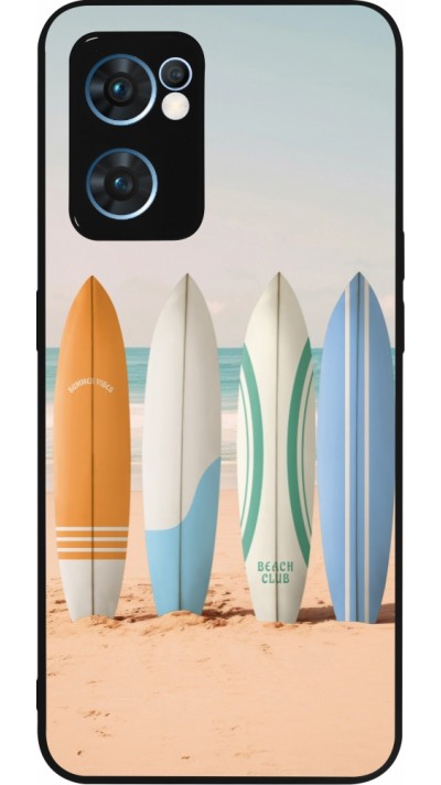 Coque OPPO Reno7 5G - Silicone rigide noir Summer surfboard 2025