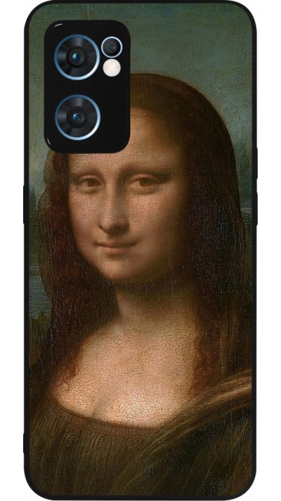 Coque OPPO Reno7 5G - Silicone rigide noir Tableau art - La Joconde - Léonard de Vinci