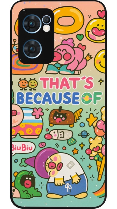 Coque OPPO Reno7 5G - Silicone rigide noir Thats beacause of