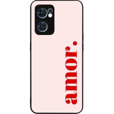 OPPO Reno7 5G Case Hülle - Silikon schwarz Valentine 2024 amor