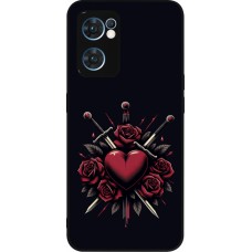 OPPO Reno7 5G Case Hülle - Silikon schwarz Valentine 2024 gothic love