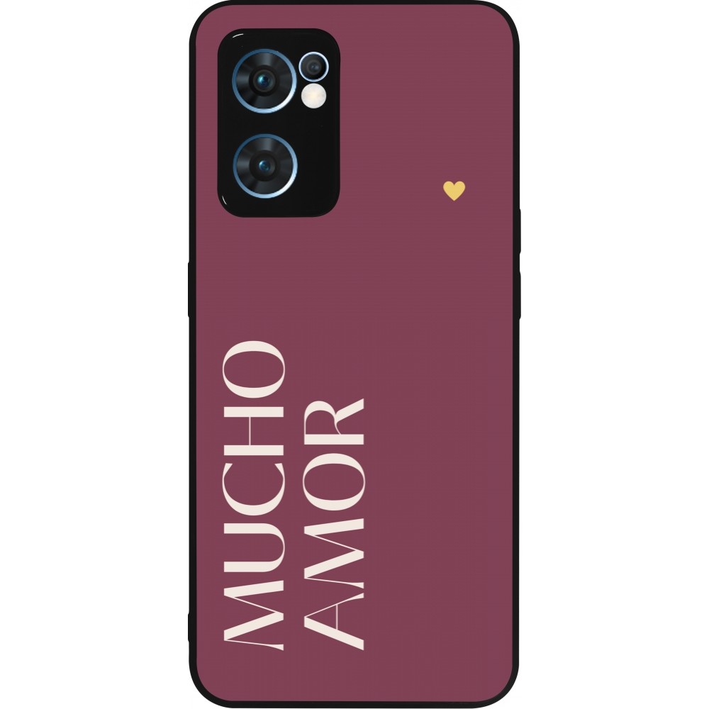 OPPO Reno7 5G Case Hülle - Silikon schwarz Valentine 2024 mucho amor rosado