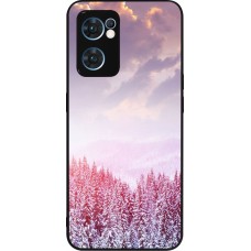 OPPO Reno7 5G Case Hülle - Silikon schwarz Winter 22 Pink Forest