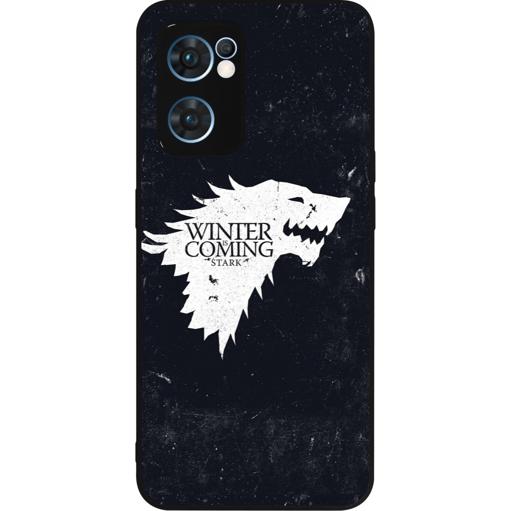 OPPO Reno7 5G Case Hülle - Silikon schwarz Winter is coming Stark