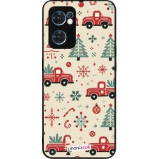 OPPO Reno7 5G Case Hülle - Silikon schwarz Weihnachten 2024 Lkw Tanne