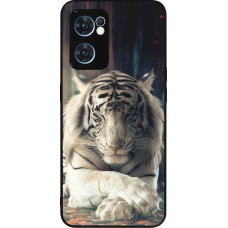 OPPO Reno7 5G Case Hülle - Silikon schwarz Zen Tiger