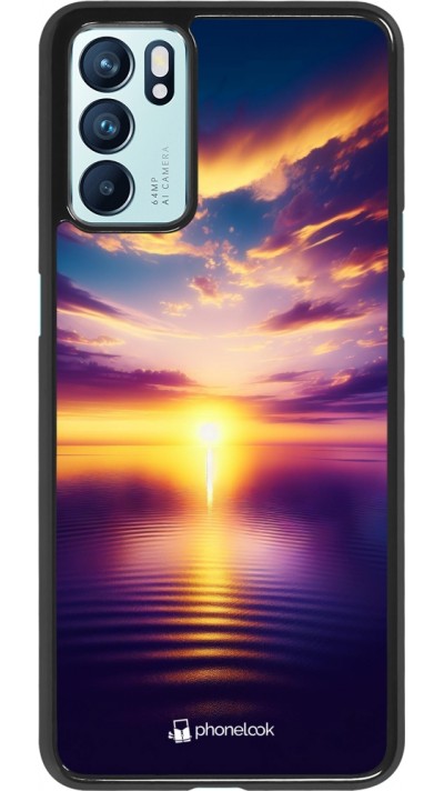 OPPO Reno6 5G Case Hülle - Sonnenuntergang gelb violett