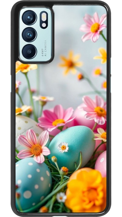 OPPO Reno6 5G Case Hülle - Easter 2026 Eggs with flowers