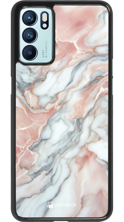 OPPO Reno6 5G Case Hülle - Rosa Leuchtender Marmor
