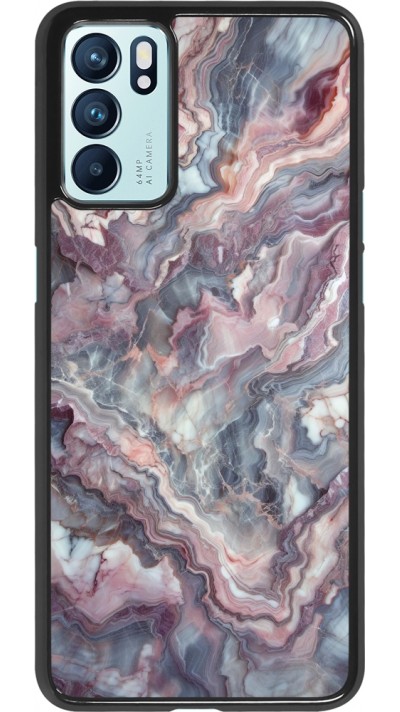 OPPO Reno6 5G Case Hülle - Violetter silberner Marmor
