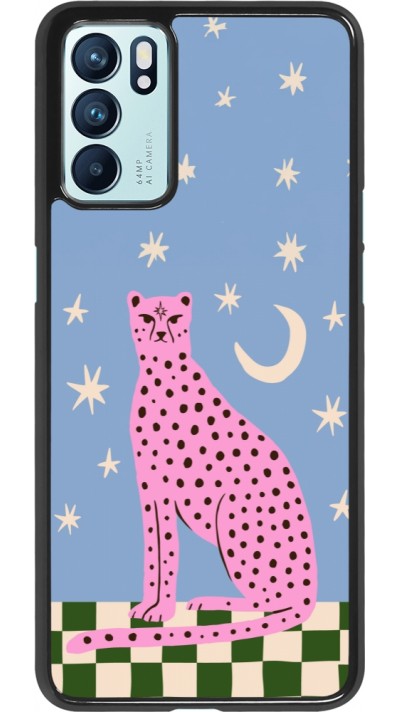 OPPO Reno6 5G Case Hülle - Pink leopard with stars 2026