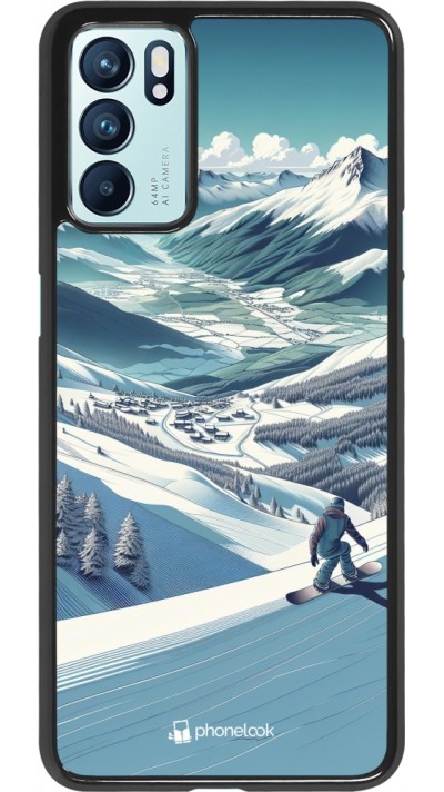OPPO Reno6 5G Case Hülle - Snowboarder Berg