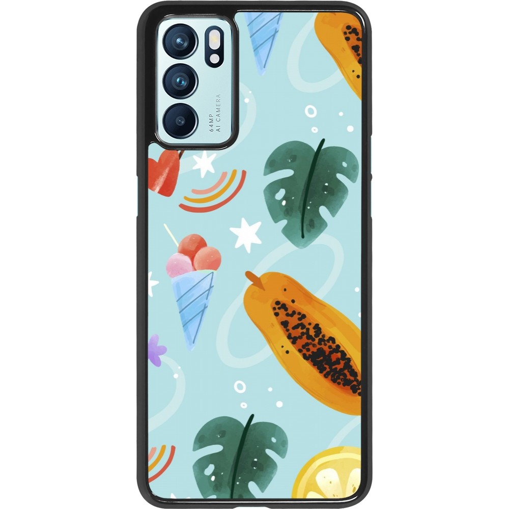 OPPO Reno6 5G Case Hülle - Summer 2025 Pattern papaya