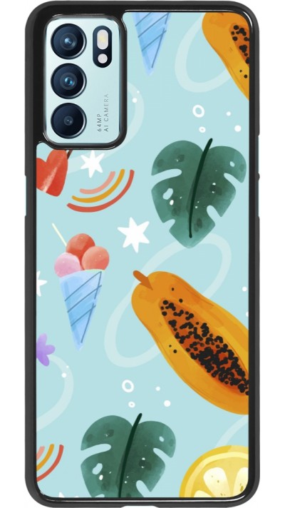 OPPO Reno6 5G Case Hülle - Summer 2025 Pattern papaya