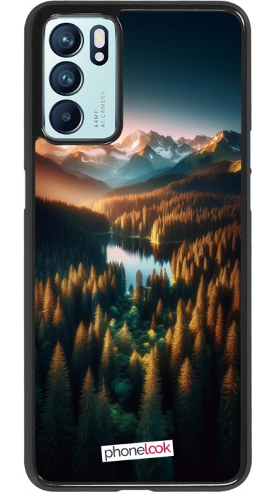 OPPO Reno6 5G Case Hülle - Sonnenuntergang Waldsee