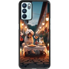 OPPO Reno6 5G Case Hülle - Valentin 2024 Hund & Katze Kerzenlicht