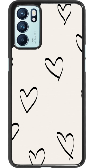 Oppo Reno6 5G Case Hülle - Valentine 2023 minimalist hearts