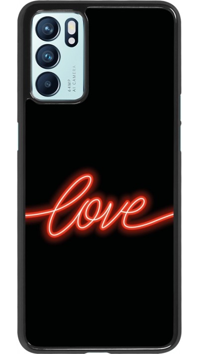 Oppo Reno6 5G Case Hülle - Valentine 2023 neon love