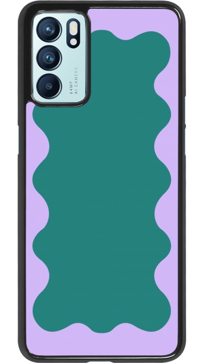 OPPO Reno6 5G Case Hülle - Wavy Rectangle Green Purple