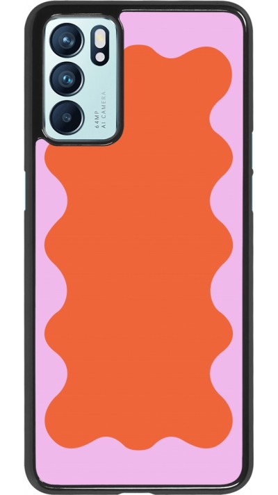 OPPO Reno6 5G Case Hülle - Wavy Rectangle Orange Pink