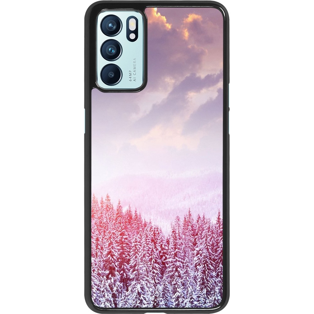 Oppo Reno6 5G Case Hülle - Winter 22 Pink Forest