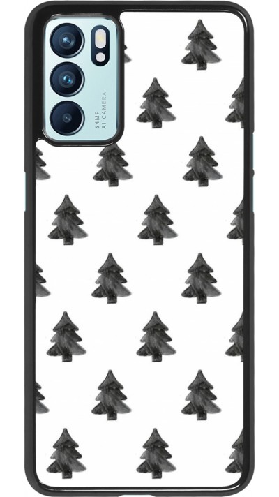 Oppo Reno6 5G Case Hülle - Christmas 22 black and white trees