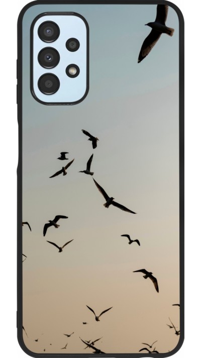Samsung Galaxy A13 Case Hülle - Silikon schwarz Autumn 22 flying birds shadow