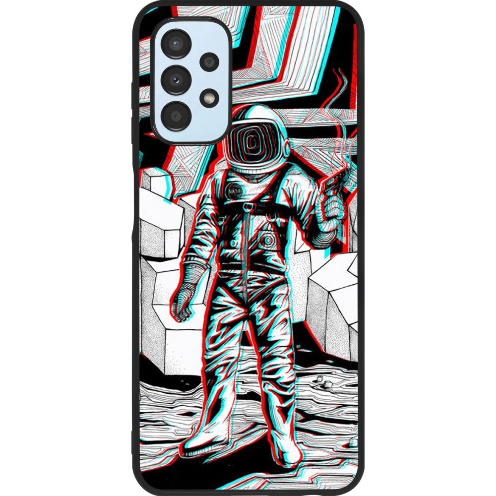 Hülle Samsung Galaxy A13 5G - Silikon schwarz Anaglyph Astronaut