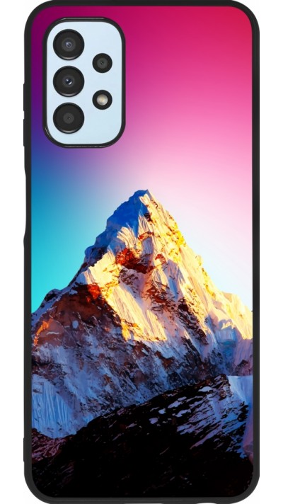 Samsung Galaxy A13 Case Hülle - Silikon schwarz Blue Pink Mountain