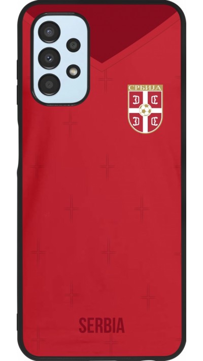 Samsung Galaxy A13 Case Hülle - Silikon schwarz Serbien 2022 personalisierbares Fussballtrikot