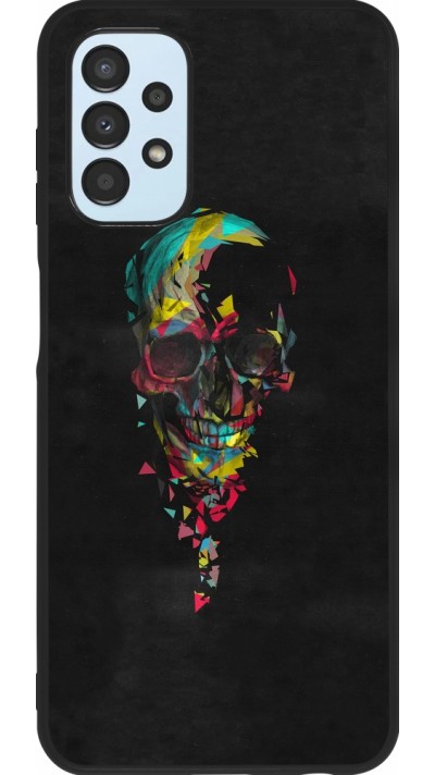 Samsung Galaxy A13 Case Hülle - Silikon schwarz Halloween 22 colored skull